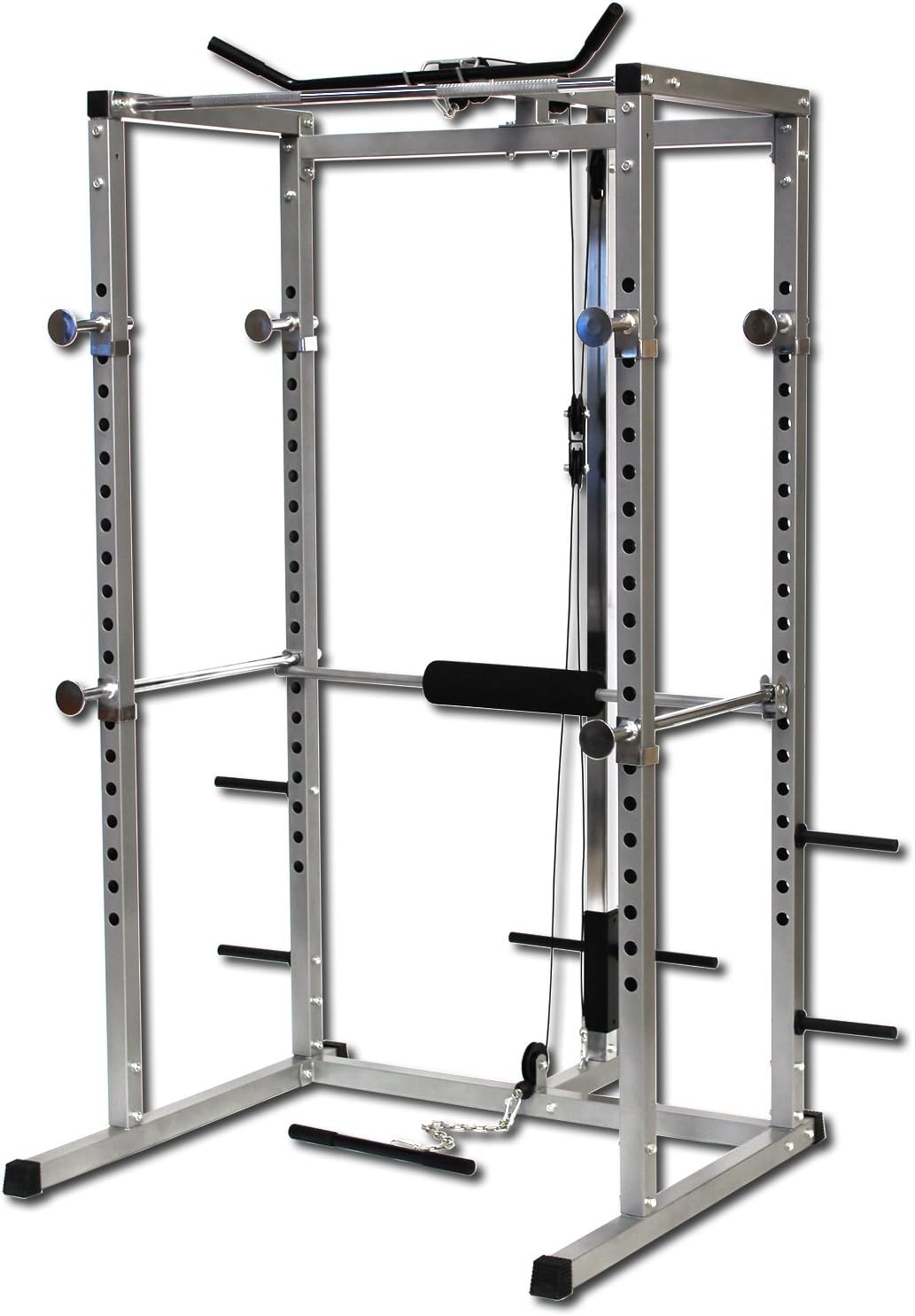 Gymano Gabbia per squat Power Rack Plus per lat pull down, arm curl, seated row Amazon.it