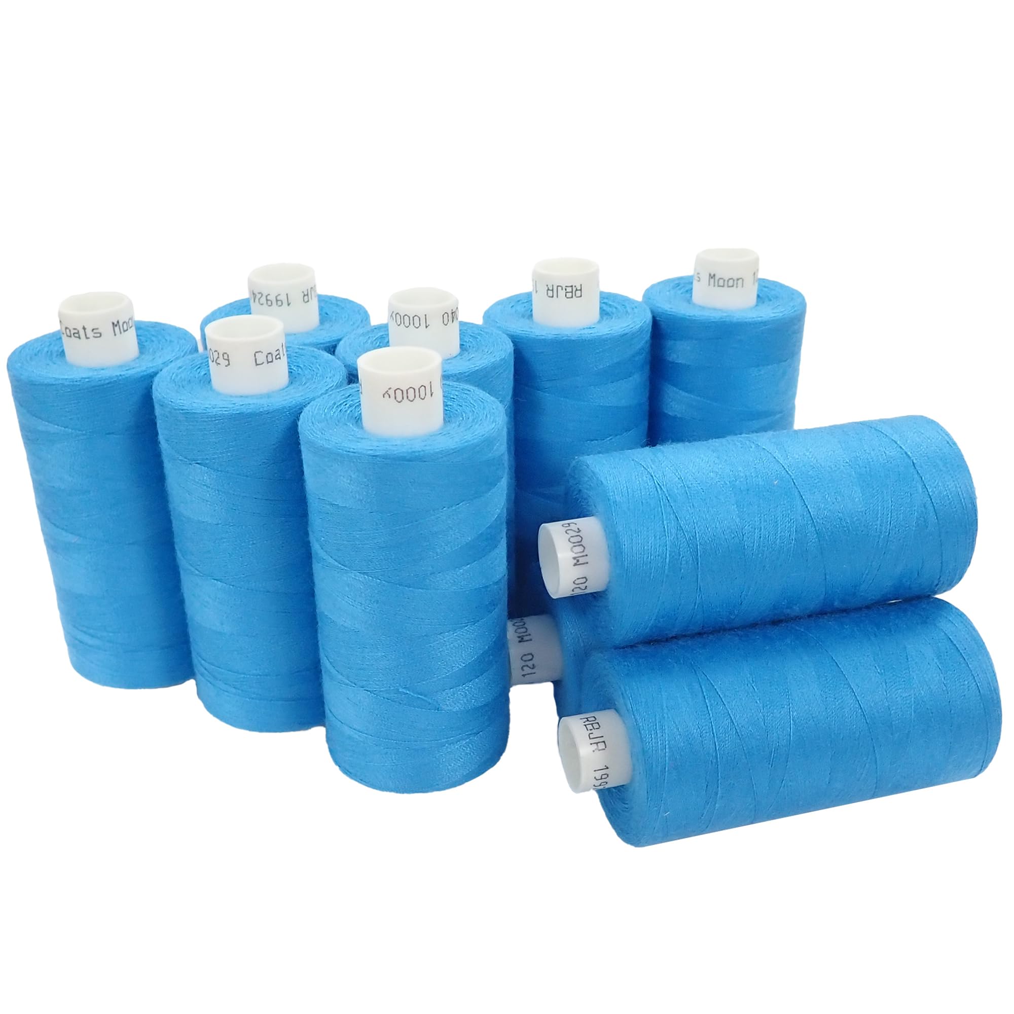Moon Thread Turquoise Spun Polyester Sewing Thread - 1000M, Set of 10
