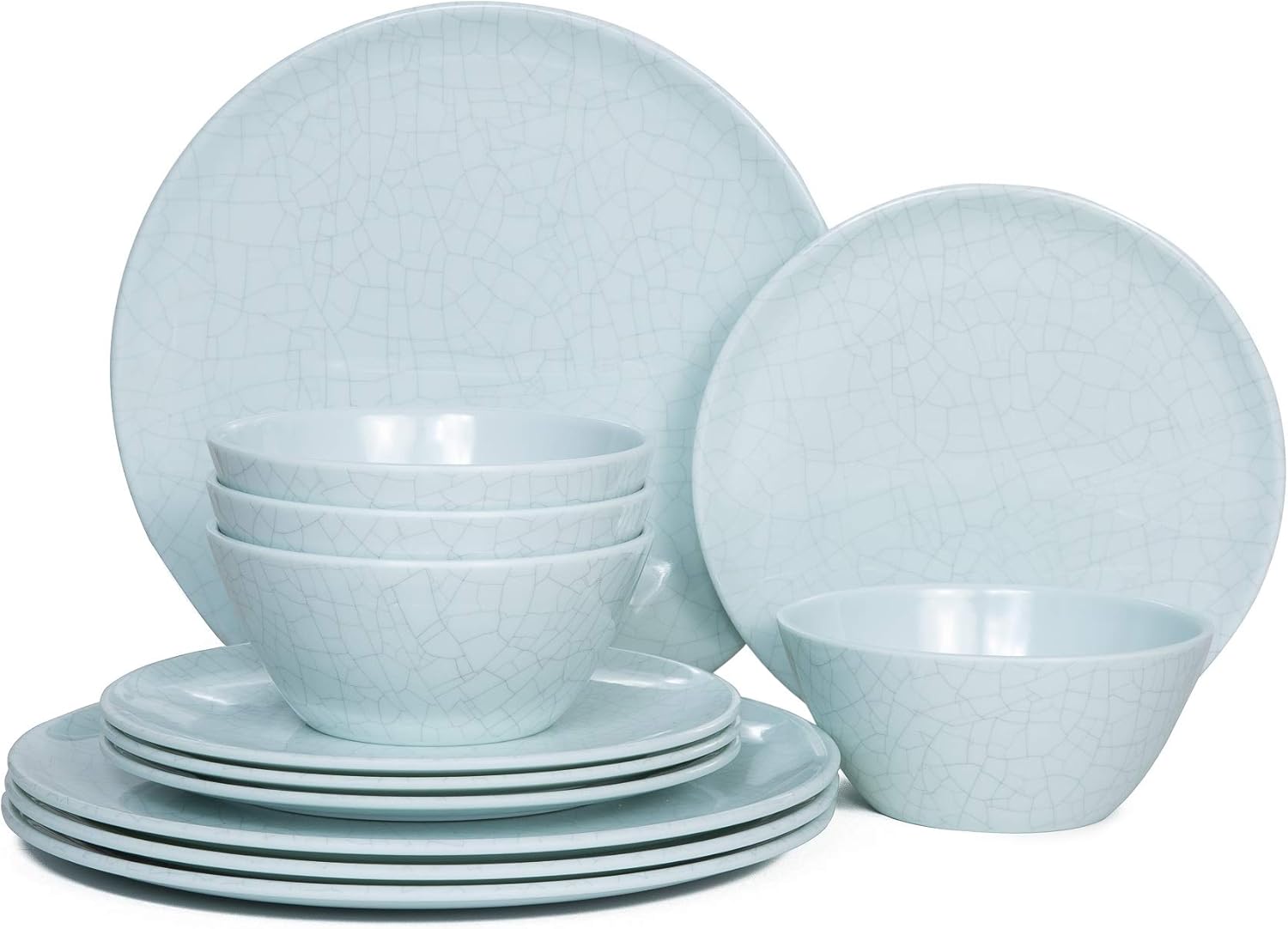 Juego de vajilla de 12 piezas y cuencos de melamina resistentes a