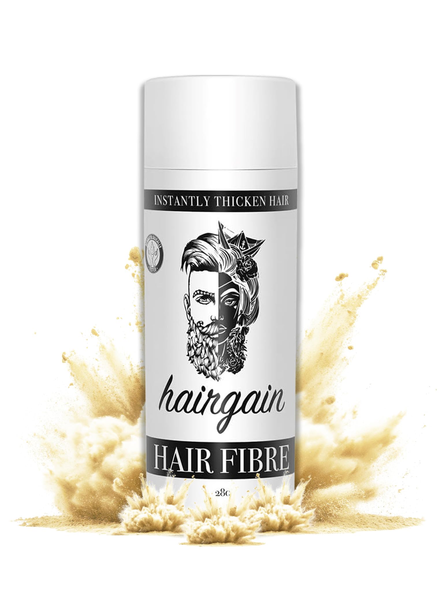 HAIRGAIN HAIR FIBRE for Thinning Hair Undetectable & Natural - 28g Bottle - Conceals Hair Loss Instantly - Hair Building Fibre Thickener & Topper for Fine Hair for Men & Women (Light Blonde)