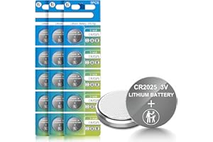 volkate CR2025 3V Lithium Battery, 15 Count Pack, CR 2025 3 Volt Button Coin Cell Batteries for Car Key Fob, Remote Control, Watch, Toy, Calculator, Glucose Monitor, Heart Rate Monitor