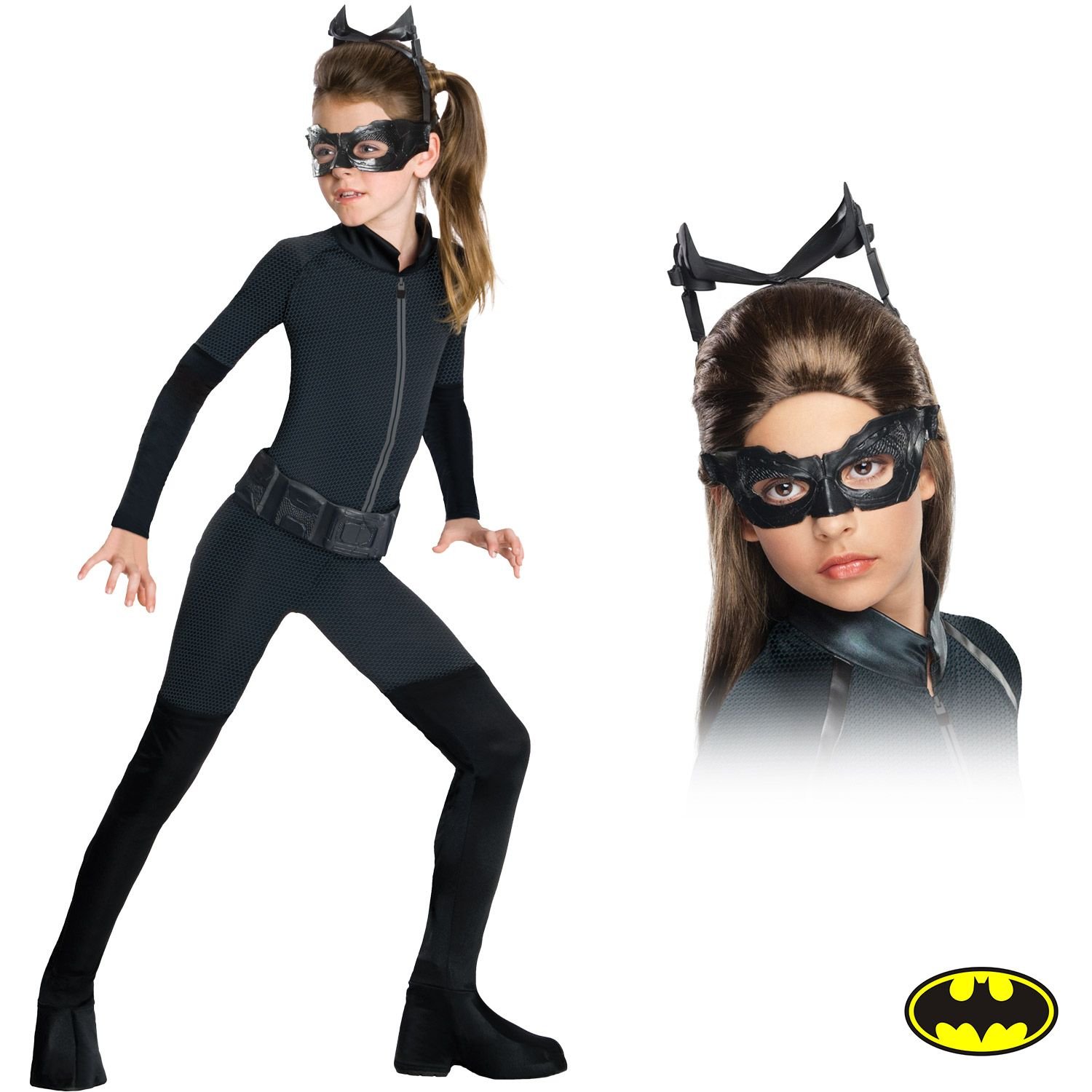 Girls Kids Childs Catwoman Fancy Dress Costume Outfit Rubies Batman