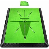 COSPOPTIC Golf Hitting Mat with Swing Path Feedback, Heavy-Duty Rubber Base Anti-Slip Golf Training Mat, Extra Replaceable Surface, Portable Practice Mat for Home Office Garage Yard Indoor Outdoor