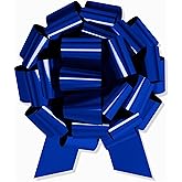 InstaBows Large Gift Bow 12" Pull String Bow (Blue, 1XBow) | Perfect For Gift Wrapping Big Presents Cars Bikes &amp; More