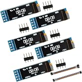 EPLZON 5 Pack 0.91 inch OLED IIC Display Module 128x32 Pixel Mini Self-Luminous Display Screen Board for Arduino Projects Raspberry Pi with Wire(White)