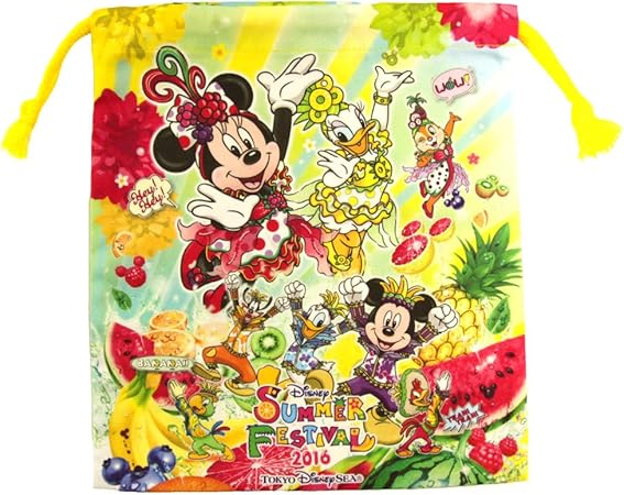 Amazon ディズニー シー サマーフェスティバル 16 巾着 きんちゃく 袋 ミッキー ミニー マウス ドナルド デイジー 他 ディズニーシー限定 アニメ 萌えグッズ 通販
