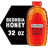 Nature Nate's 100% Pure Raw & Unfiltered Honey, Squeeze Bottle, Allnatural Sweetener, No Additives Georgia, 32 Ounce