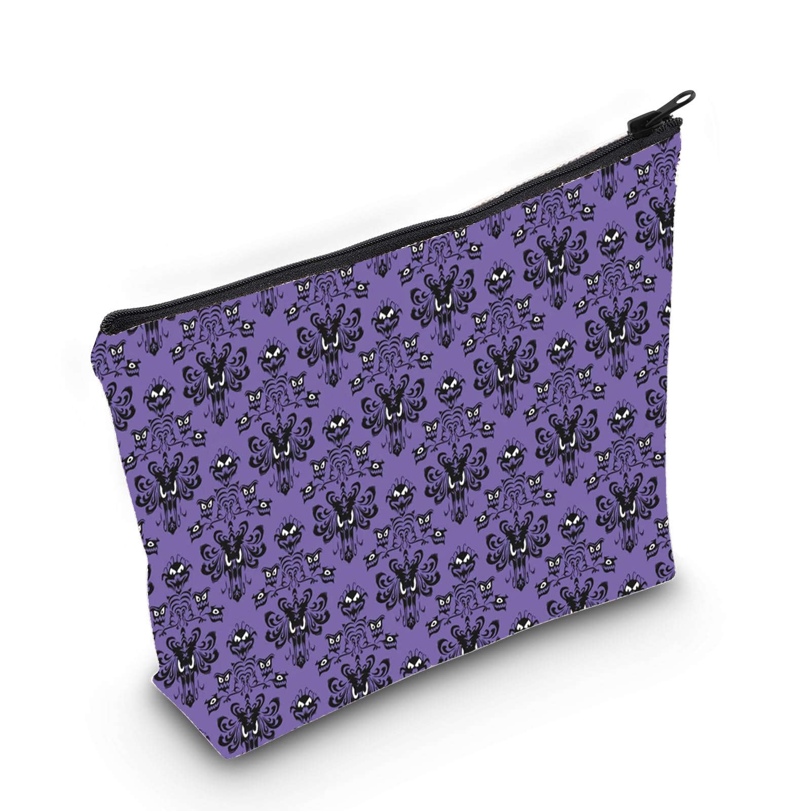 LEVLO Haunted Horror Makeup Bag Purple Mansion Gift Spooky Purple Zipper Pouch Bag Horror Ghost Purple Merch, Purple Bag — image 1