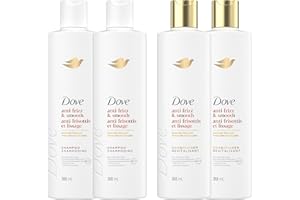 Dove Anti Frizz Smooth Shampoo & Conditioner for Frizz-Prone Hair, with Liquid Bio-Protein care 355 ML (2 Shampoo + 2 Conditi