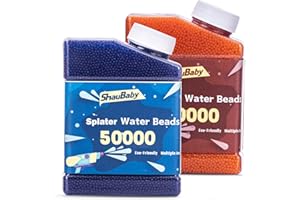 SHAUBABY Gel Ball Blaster Ammo Splater Ball Gun Ammo 10,0000 Beads 7-8mm Refill Ammo Gel Water Beads Non Toxic, Vases, Plant and Home Decor, for Ages 14+