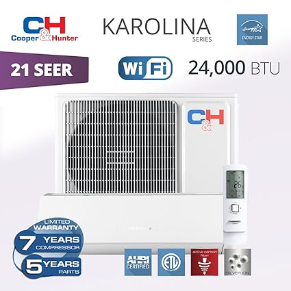 Cooper Hunter Karolina Wi Fi Energy Star Ductless Mini Split Air Conditioner Up To 27 Seer 24000 Btu 230v