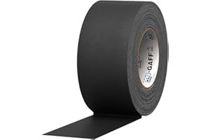 ProTapes Pro Gaff Premium Matte Cloth Gaffer's Tape With Rubber Adhesive, 11 mils Thick, 55 yds Length, 3" Width, Black (Pack of 1)