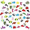 Deekin 100 Pack Mini Stuffed Animals Bulk Small Plush Animal Toys Tiny Stuffed Critter Keychain Set for Kids Party Favors School Prizes Gift Bags Fillers(Sea Animals)