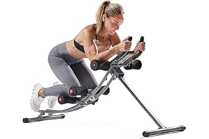 Sunny Health & Fitness Waist Trainer Ab Roller with Elbow Support, Training Wheels, Foldable for Home Gym, Abdominal Exercise