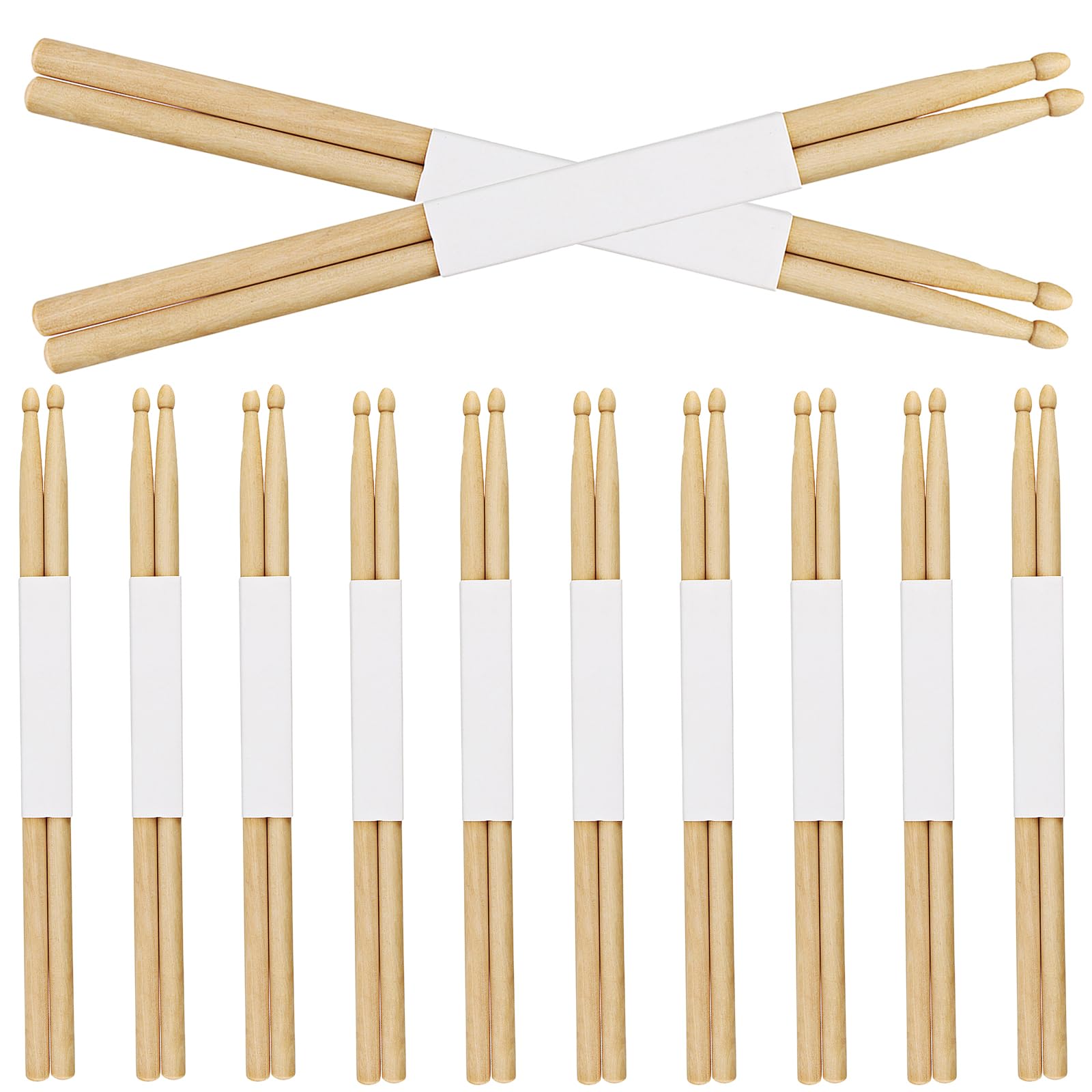 MUKCHAP 12 Pairs 5A Wooden Drum Sticks, Maple Wood Drum Sticks for Drumming, Practice, Performance