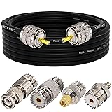YOTENKO CB Coax Cable,RG58 Coaxial Cable 16.4Ft,UHF