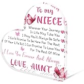 Tian Zhun Niece Gifts from Auntie Christmas Gifts for Niece Acrylic Heart Home Desk Plaques for Christmas Birthday
