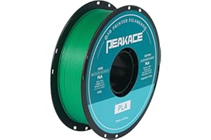 PEAKACE PLA 3D Printer Filament 1.75mm, High Fluidity, No Clogging, High-Speed Printing, Dimensional Accuracy +/- 0.03mm, 1kg (2.2lbs) Spool, 340 Meters, Green