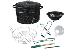 Granite Ware 9-Piece Canner Kit, Includes Enamel on Steel 21.5-Quart Water Bath Canner with lid, Colander, Jar Rack & 5-Piece