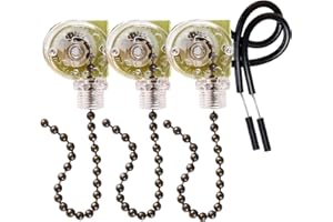 Topbuti 3 Pack Ceiling Fan Pull Chain Switch Zing Ear ZE-109 Two-Wire Light Switch Control Replacement for Ceiling Fan, Wall Lamps, Cabinet Light