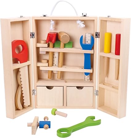 caja herramientas madera niños