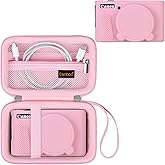 Canboc Case for Canon PowerShot SX740/SX730, Hard Carrying Case + Soft Silicone Protective Cover with Removable Lens Cover, Pink