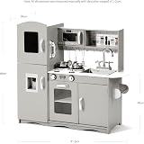 Kidoz Signature Wooden Toy Kitchen Large Play Kitchen Grey With Lights Sounds view 4