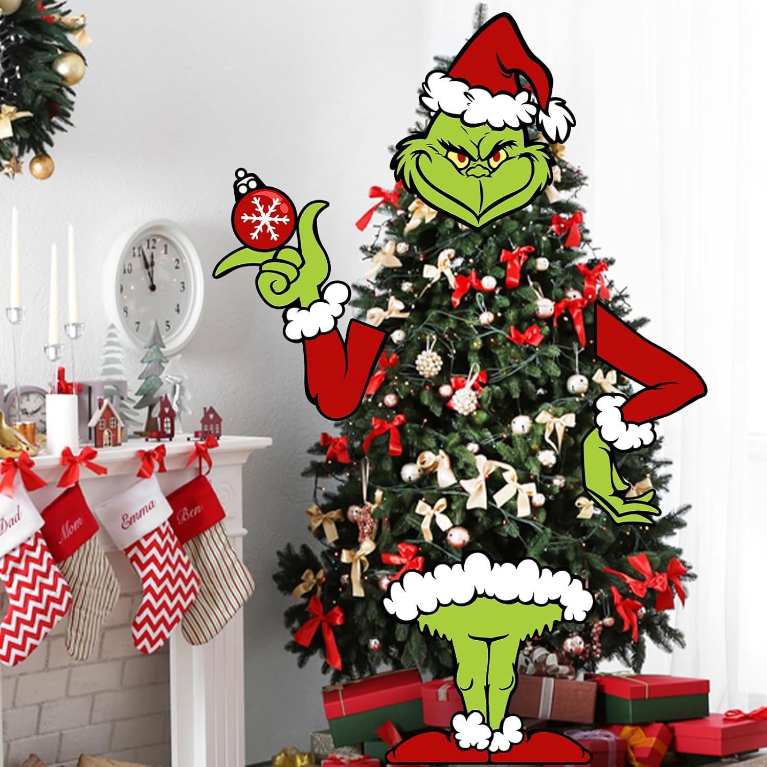 Tree Toppers - Auirre Christmas Tree Topper Head Arms and Legs, Xmas Thief Body Decorative Tree Ornaments Decor, Funny Holiday Indoor Home Decorations Party Supplies