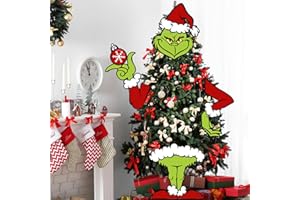 Auirre Christmas Tree Topper Head Arms and Legs, Xmas Thief Body Decorative Tree Ornaments Decor, Funny Holiday Indoor Home Decorations Party Supplies