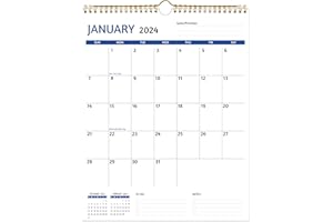 BOWCUK Wall Calendar 2024-2025 – Calendar 2024-2025 Wall, 18 Monthly Calendar, Jan 2024 - Jun 2025, 11.5 x 14.5 In, 2024 Calendar with Large Blocks, Thick Paper, Holidays, To-do ＆ Notes, Great for Organizing