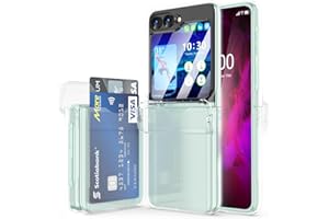 WATACHE for Samsung Galaxy Z Flip 6 Case with Hinge Protection Shockproof with Credit Card Holder ID Card Protective Cover Flip Z 6 Phone Case for Galaxy Z Flip 6 5G(Clear)