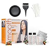 Keragen Brazilian Keratin Hair Smoothing Treatment - Express Home Blowout Kit - Straightens & Smooths Frizz - With 2 Oz Forte Treatment, Clarifying Shampoo & Aftercare Samples