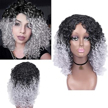 Amazon Com Quick Wig 16 Inch Synthetic Afro Curly Hair Wigs For