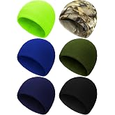 Geyoga 6 Pcs Fleece Beanie Fleece Skull Cap | Winter Watch Hat for Men, Warm Polar Beanie Cap, Army Fleece Cap, Thick Windproof Unisex