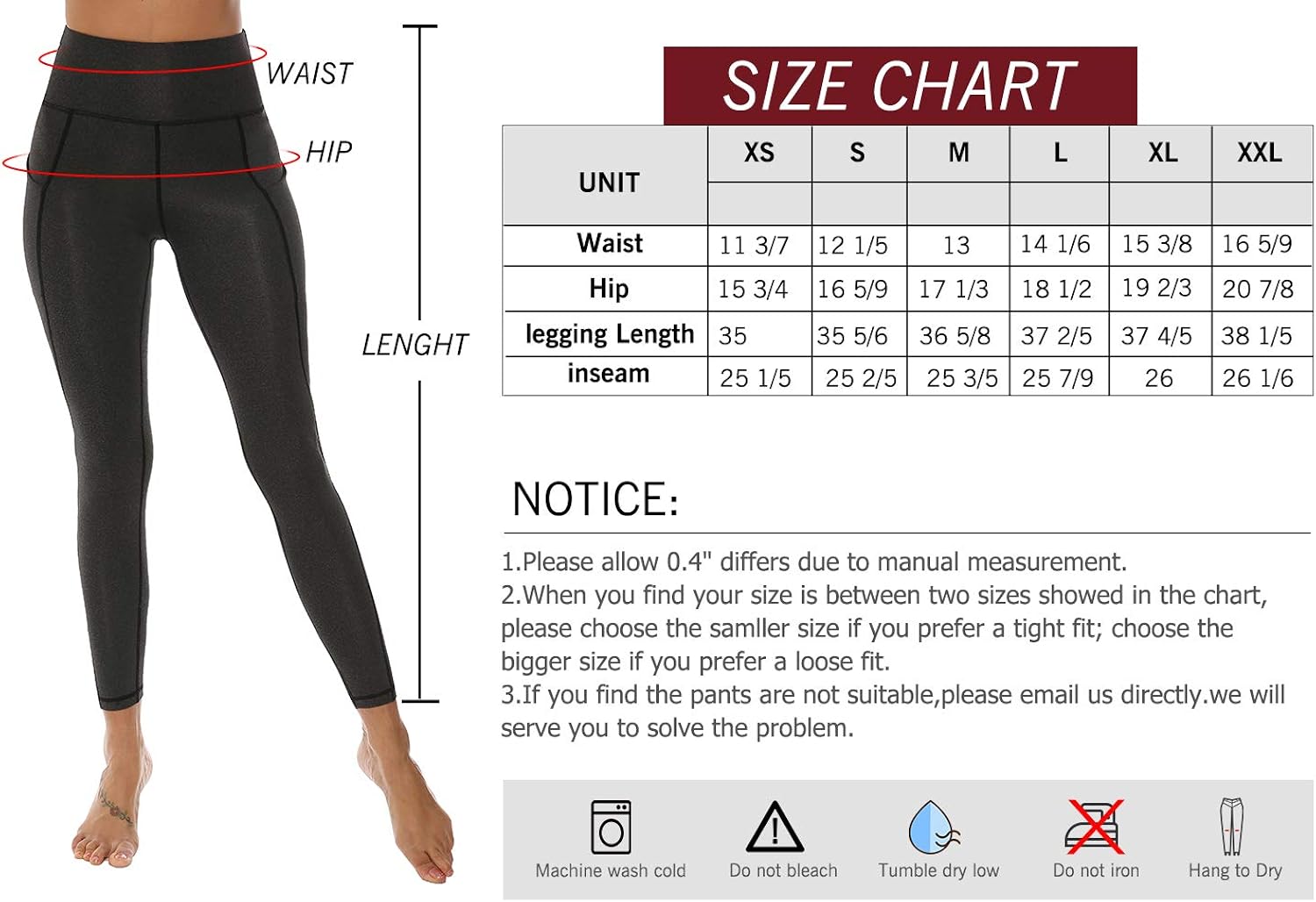 AOOM Workout Leggings with Pockets for Women, High Waist Leggings Yoga Pants Full-Length at  Women’s Clothing store