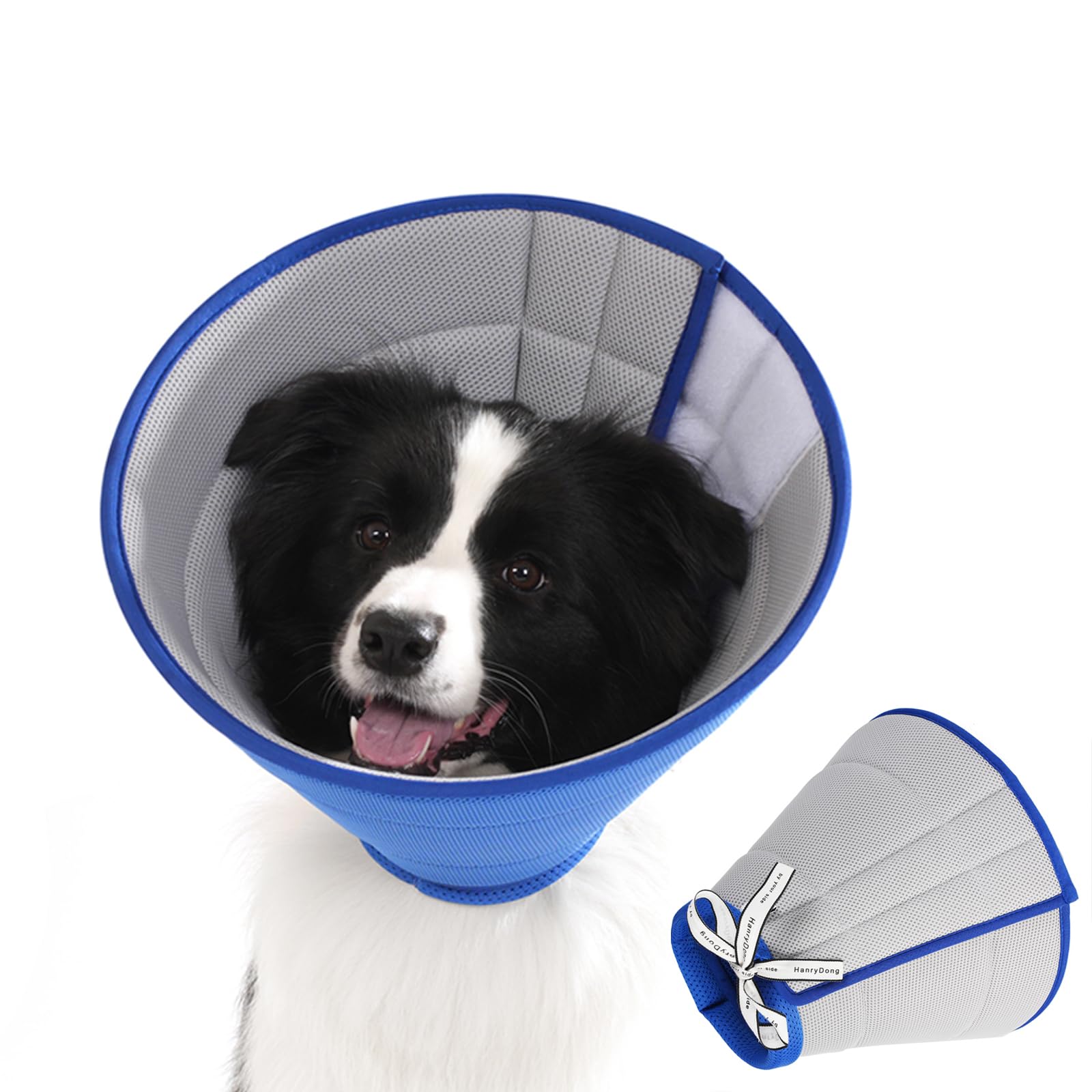 HanryDong Recovery Collar Soft E-collor For Pet Dogs Cats, Breathable Soft Elizabethan Cone, E-Collars for Dogs After Surgery, Buster Medical Collars for Dog