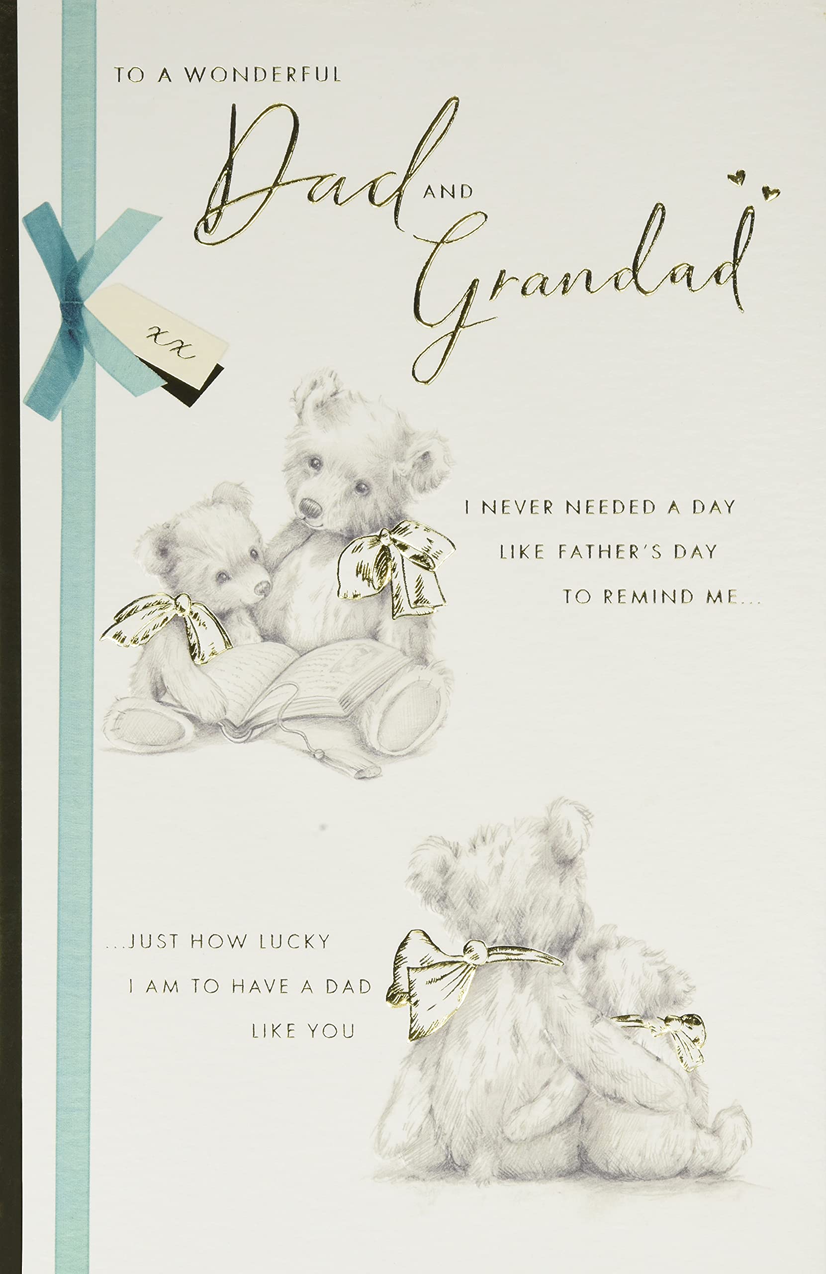Clintons: Traditional Father's Day Card. Big Bear and Little Bear Father Figures on Fathers Day, Best Dad & Grandad on Father’s Day, Fathers Day Card for Dad & Grandad, 165 x 254, multi-color, 1165781