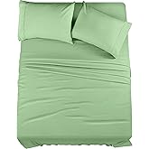 Utopia Bedding Queen Size Sheet Set – 4 Piece Bed Sheets, Soft and Breathable Microfiber, Includes 1 Fitted Sheet, 1 Flat Sheet and 2 Pillowcases – Oeko Tex (Sage)