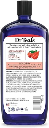 Dr Teal's Ashwagandha Foaming Bath 1L Clear Bath Soak Relaxation view 2