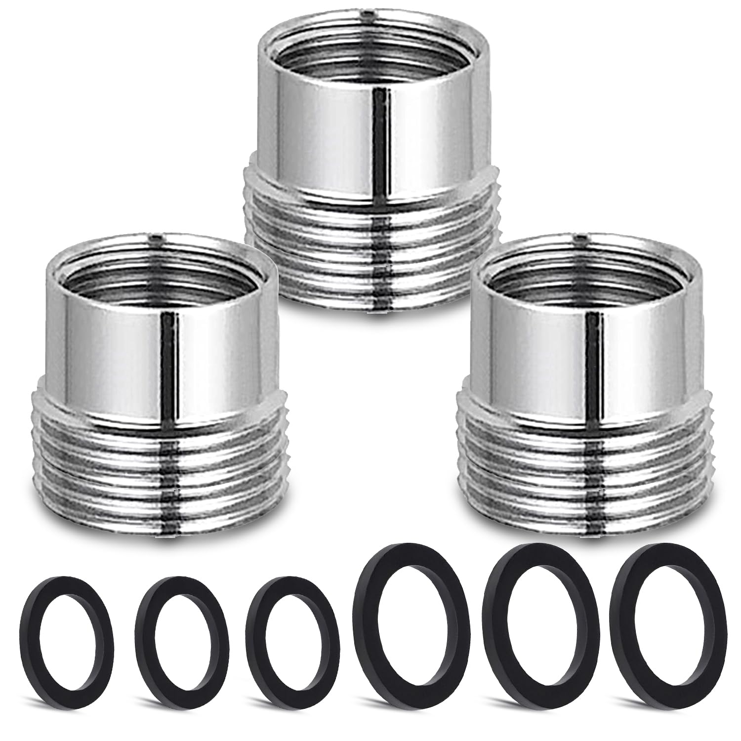 3 pcs Faucet Adapter Kit, CNYMANY Extended Female G1/2 to Male G3/4 Kitchen Aerator Adapter Set Sink Faucet Adapter Connecting Garden Hose Water Filter Standard Hose via Diverter