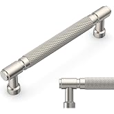 Amerdeco 10 Pack Brushed Satin Nickel knurled Cabinet Pulls 5" | Drawer Pulls Cabinet Hardware Kitchen Cabinet Handles for Bathroom ZH0072