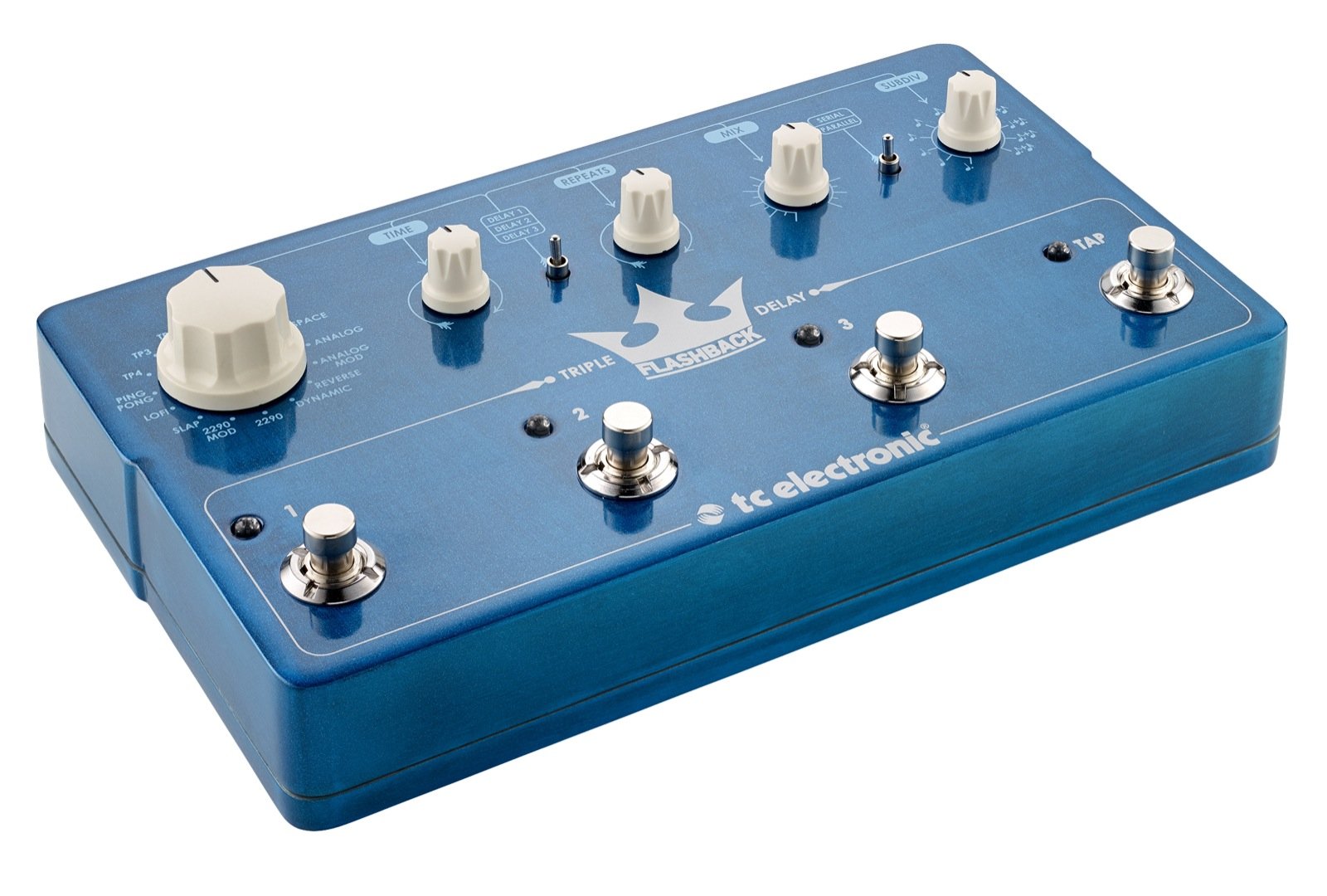 TC Electronic FLASHBACK TRIPLE DELAY Intuitive Three-Engine Delay Pedal with Flexible Routing, Subdivision Control and Built-In TonePrints*, Compatible with PC and Mac