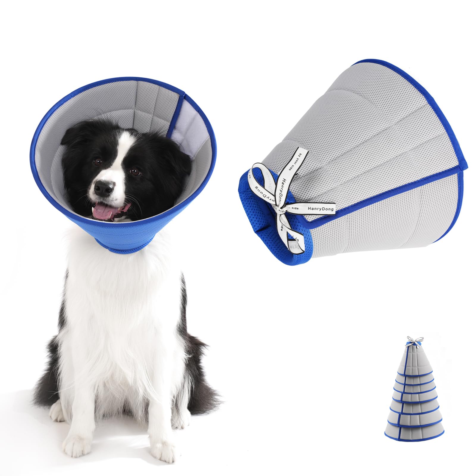 HanryDong Recovery Collar Soft E-collor For Pet Dogs Cats, Breathable Soft Elizabethan Cone, E-Collars for Dogs After Surgery