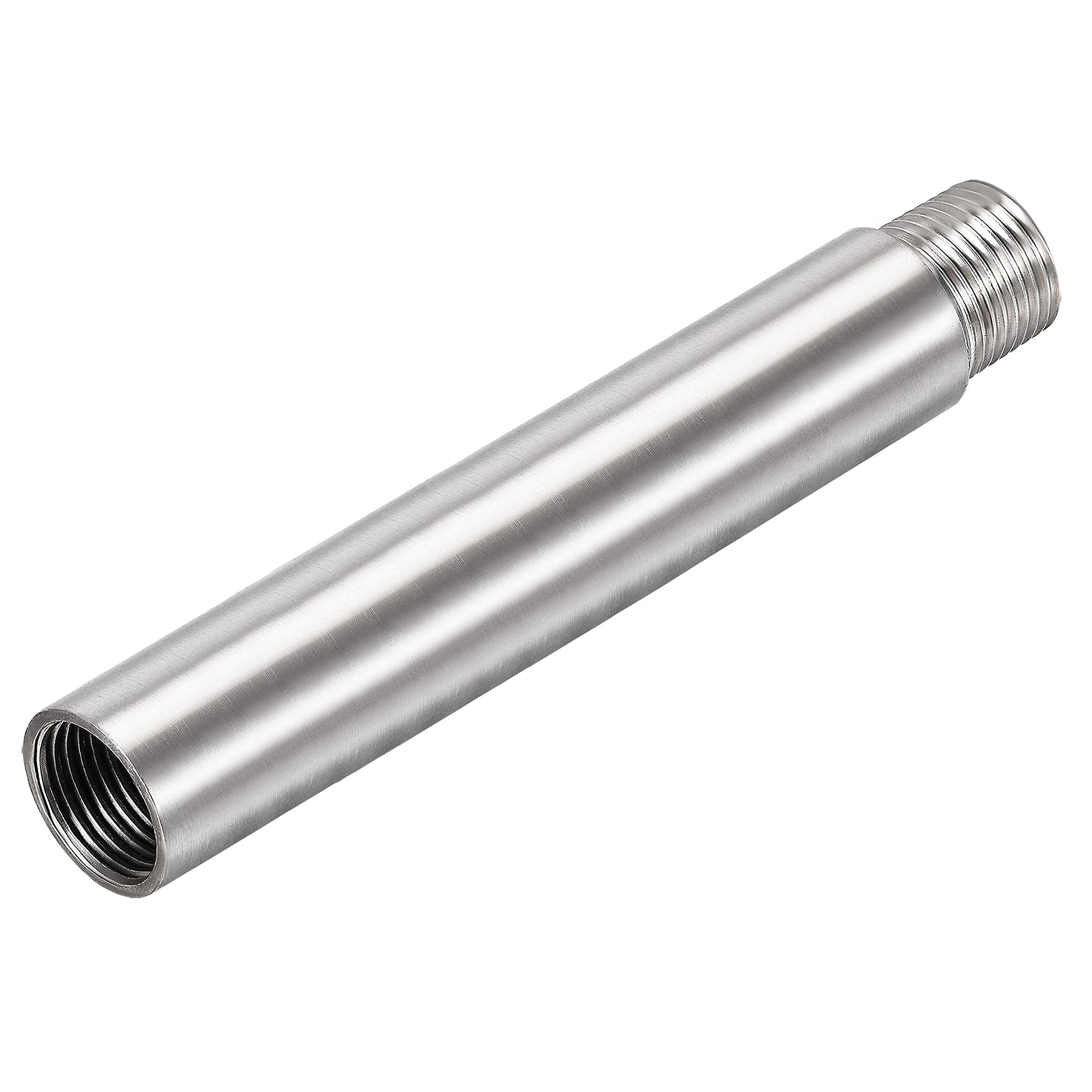 sourcing map Shower Head Extension Arm Stainless Steel 1/2PT Male to 1/2PT Female Thread 150mm Length Cast Pipe Fitting Coupler