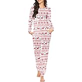 Ekouaer Womens Jogger Pajama Sets Long Sleeve Sleepwear Round Neck Nightwear Soft Pjs Lounge Sets with Pockets