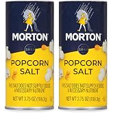Morton Popcorn Salt, (3.75 oz), 2-Pack, for Popcorn, Snacks &amp; Seasoning | Popcorn seasoning, restaurant/theater-style flavor at home, super fine salt