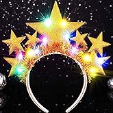 GORTIN Light up Star Headband Silver Glowing LED Headbands Star Costume Headpiece Hair Accessories for Women