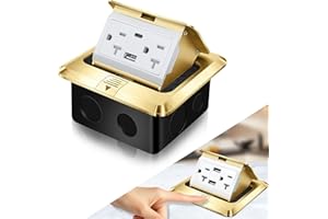 1 Pack Pop up Floor Outlet Box,Waterproof Electrical Outlet Covcer Box,Hidden 4.8A USB+20A Tamper-Resistant Receptacle Outlet