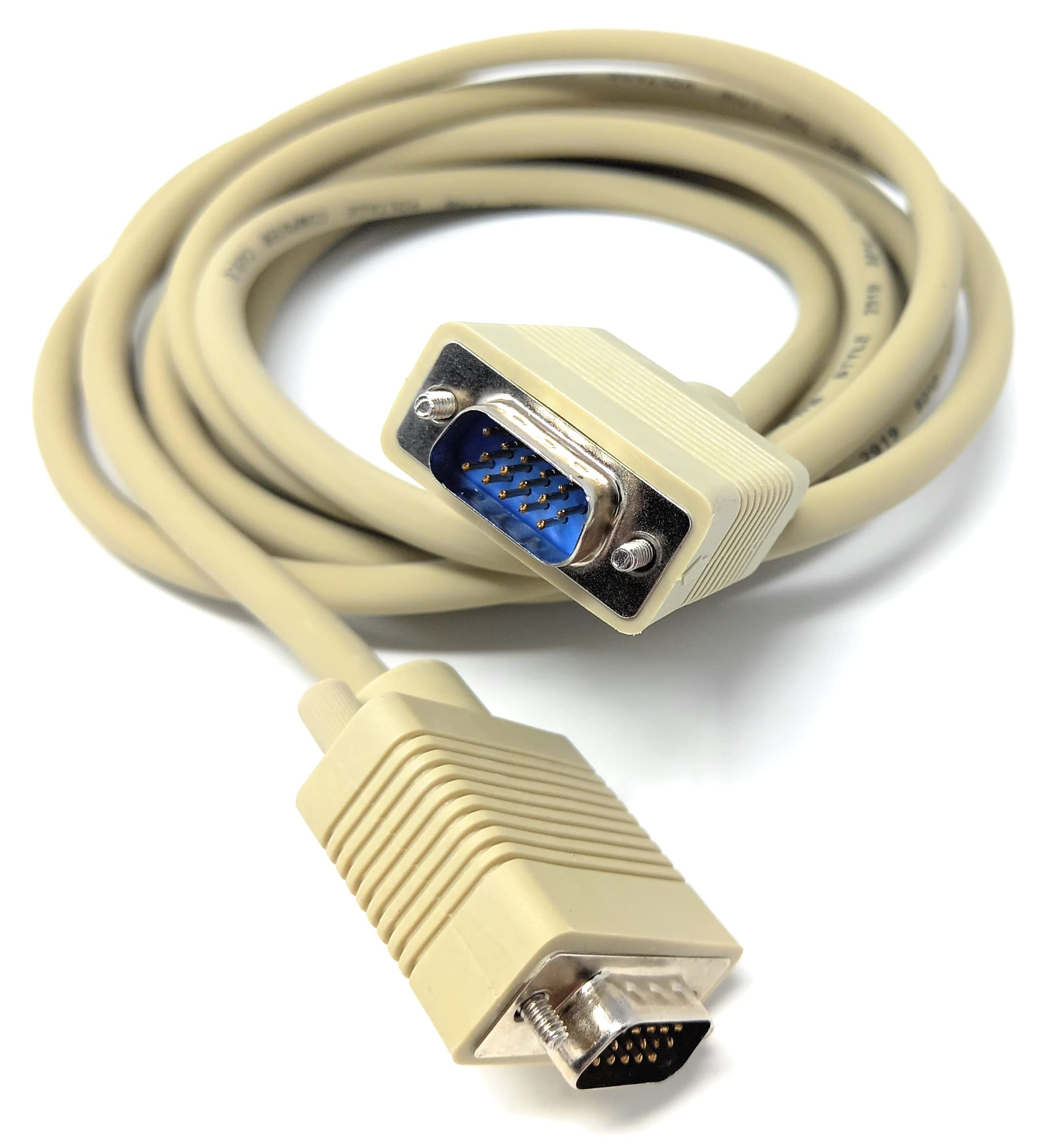 3m VGA to VGA Cable 15 pin SVGA Male to Male for Monitor Computer PC Laptops TV Projectors Extension Lead, HD15 All Data Pins Connected (10ft Beige)