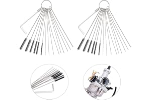 OuYi Carburetor Carbon Dirt Jet Cleaner Tool Kit 18 Cleaning Needles + 12 Nylon Brushes + 2 Throttle Wrench Tool Kit for Motorcycle ATV Moped Welder Carb Chainsaw Spray Guns Torch Tips
